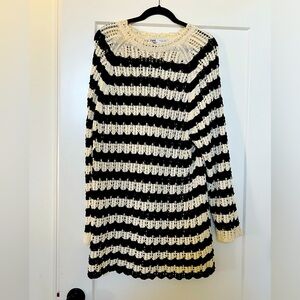 Zara knit dress black and cream